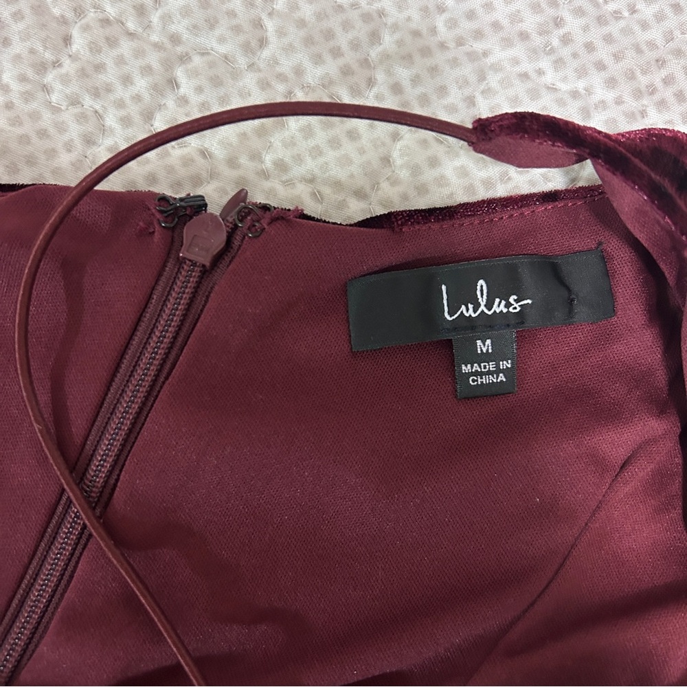 Lulus Forever Thriving Burgundy Velvet One-Shoulder Bodycon Dress - Picture 8 of 8
